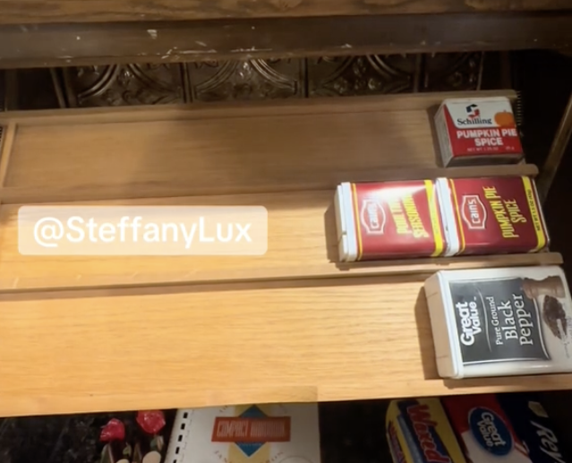 spices on a undercabinet rack